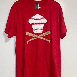 Large Johnny cupcake shirt, worn once, red
